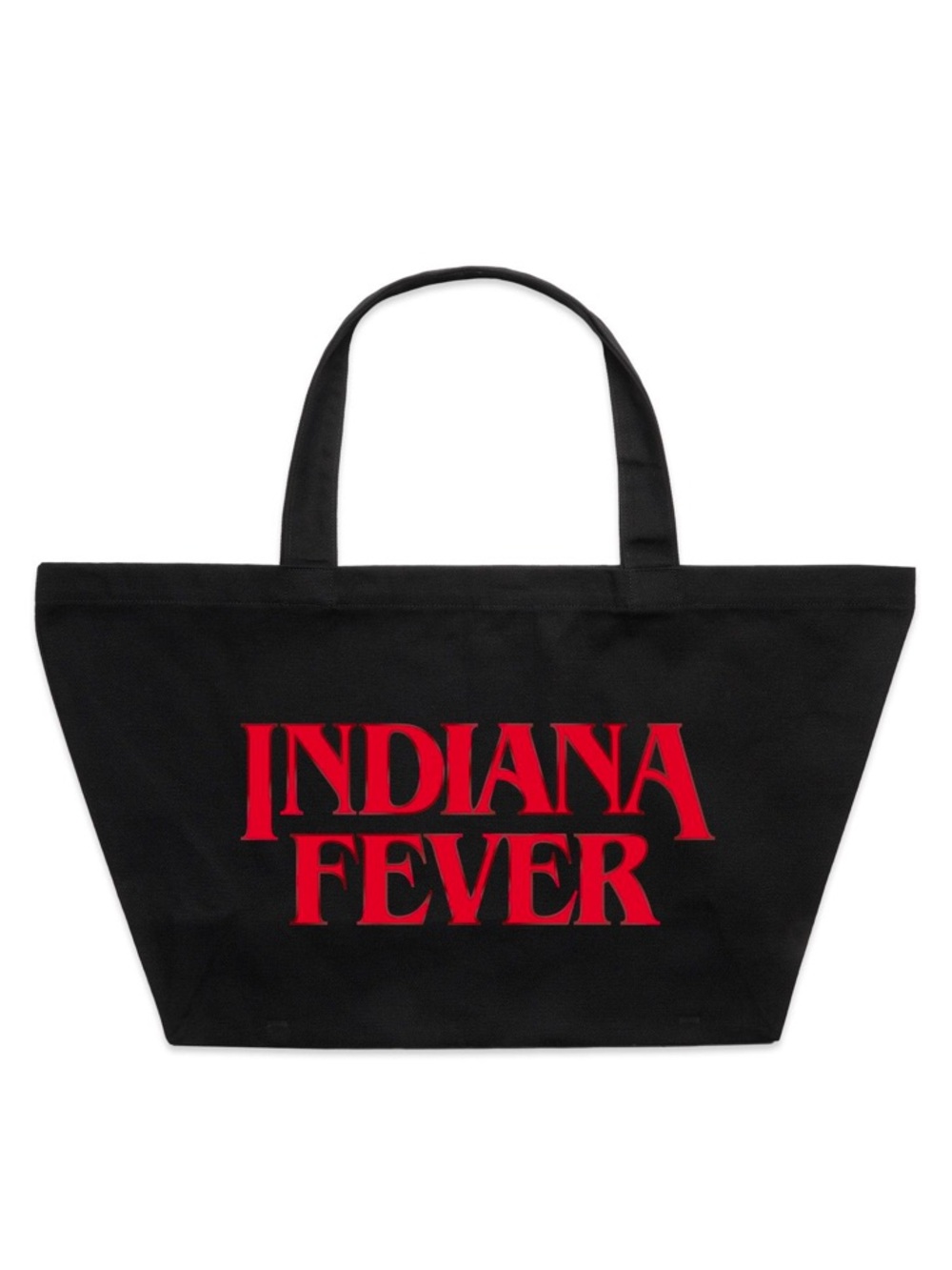 Indiana Fever Stranger Things Black Canvas Tote Bag with Red Logo